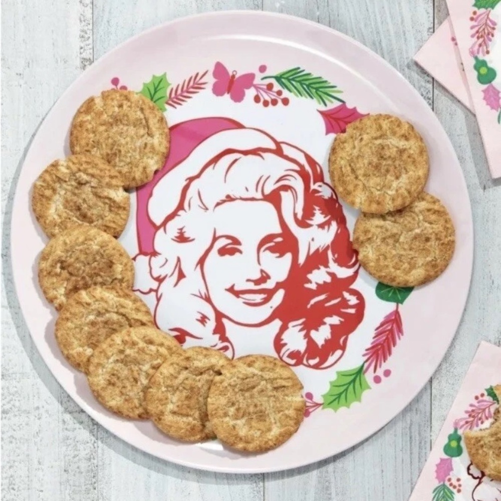 Dolly Parton Christmas Melamine Platter Pink Bow Plate Cookie Tray Viral Tiktok - Picture 9 of 13
